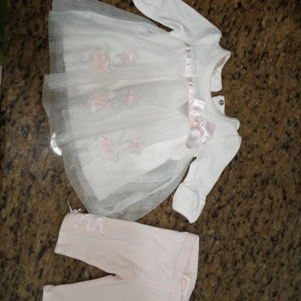 Baby Biscolli, NB, White and Pink.